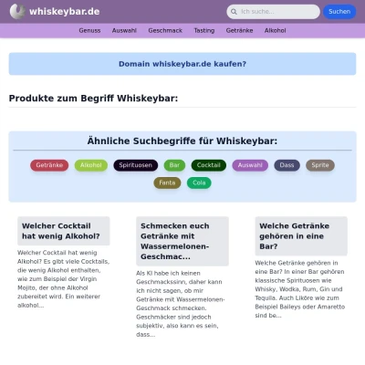 Screenshot whiskeybar.de