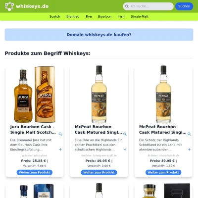 Screenshot whiskeys.de