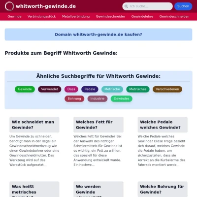 Screenshot whitworth-gewinde.de