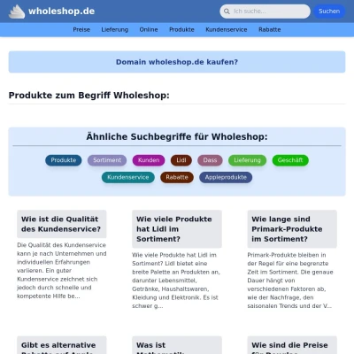 Screenshot wholeshop.de