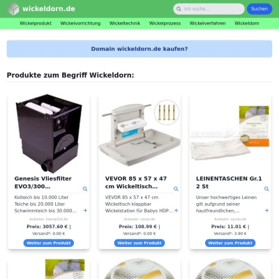Screenshot wickeldorn.de