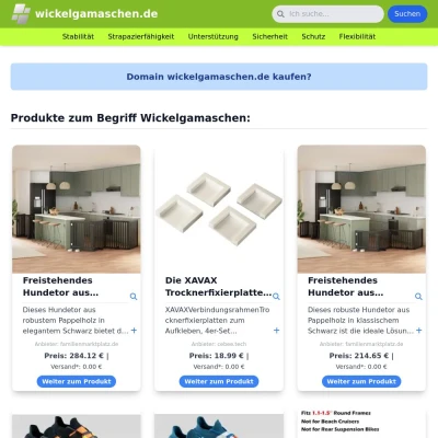 Screenshot wickelgamaschen.de