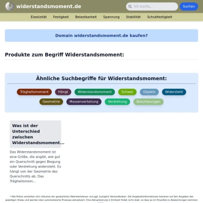 Screenshot widerstandsmoment.de