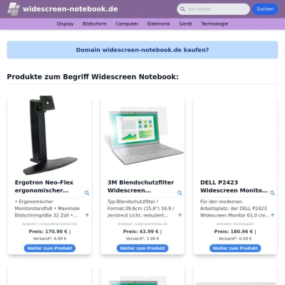 Screenshot widescreen-notebook.de