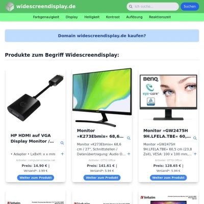 Screenshot widescreendisplay.de