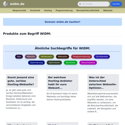 Screenshot widm.de