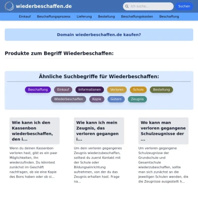 Screenshot wiederbeschaffen.de