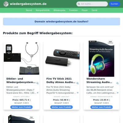 Screenshot wiedergabesystem.de