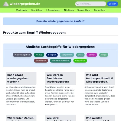 Screenshot wiedergegeben.de