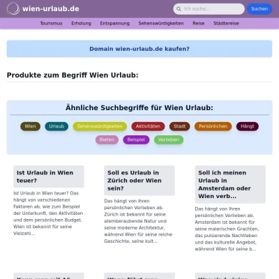 Screenshot wien-urlaub.de