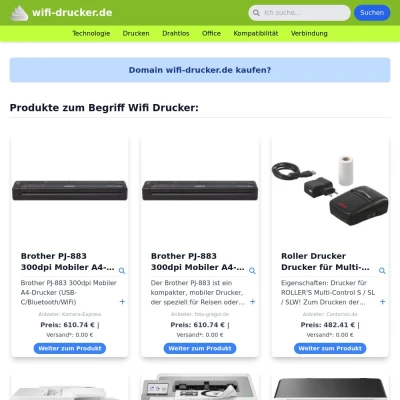 Screenshot wifi-drucker.de