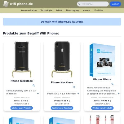 Screenshot wifi-phone.de