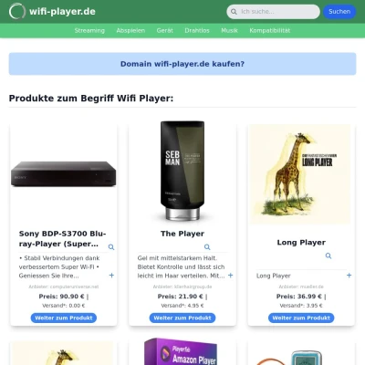 Screenshot wifi-player.de
