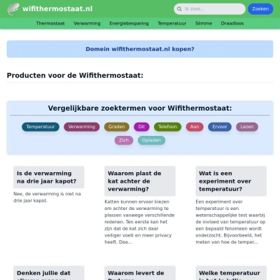 Screenshot wifithermostaat.nl