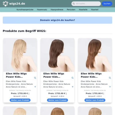 Screenshot wigs24.de