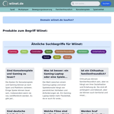 Screenshot wiinet.de