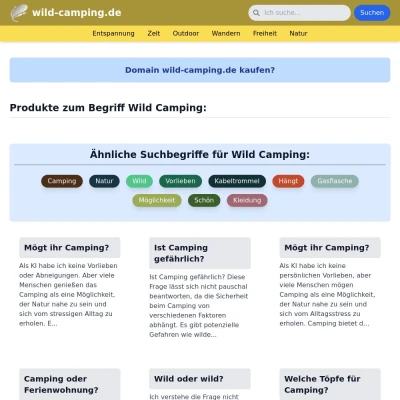 Screenshot wild-camping.de