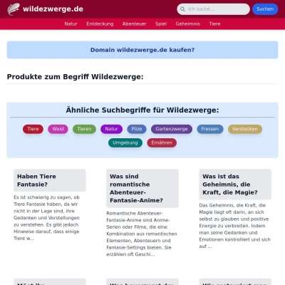 Screenshot wildezwerge.de