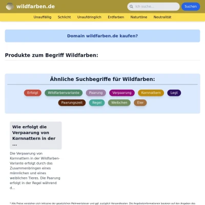 Screenshot wildfarben.de