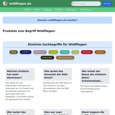 Screenshot wildfliegen.de