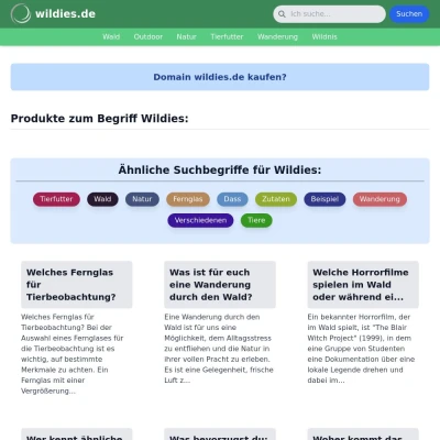 Screenshot wildies.de