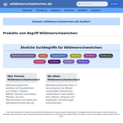 Screenshot wildmeerschweinchen.de