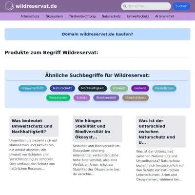 Screenshot wildreservat.de