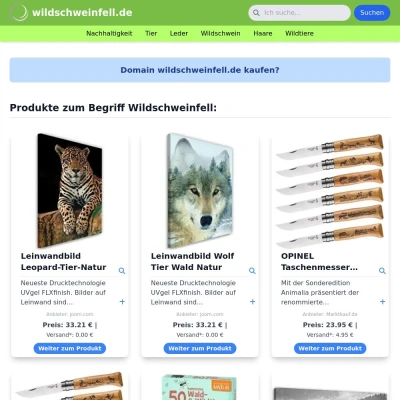 Screenshot wildschweinfell.de