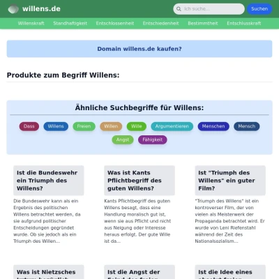 Screenshot willens.de