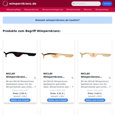 Screenshot wimpernkranz.de