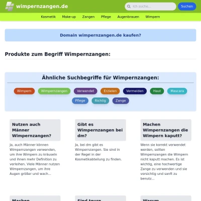 Screenshot wimpernzangen.de