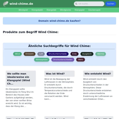 Screenshot wind-chime.de