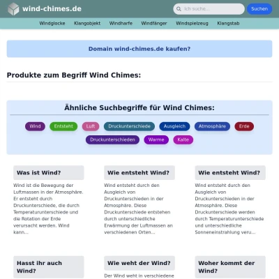 Screenshot wind-chimes.de