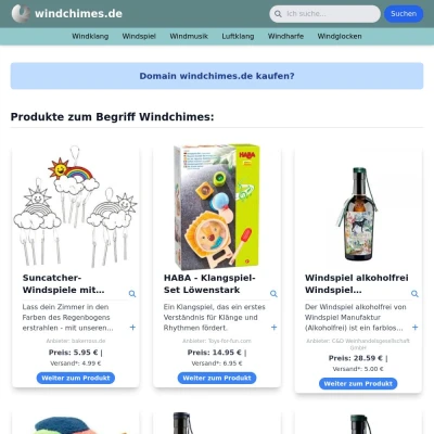 Screenshot windchimes.de