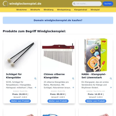 Screenshot windglockenspiel.de