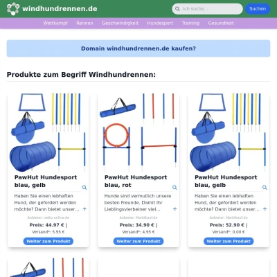 Screenshot windhundrennen.de