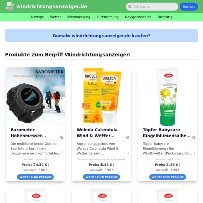 Screenshot windrichtungsanzeiger.de