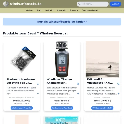 Screenshot windsurfboards.de