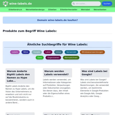 Screenshot wine-labels.de