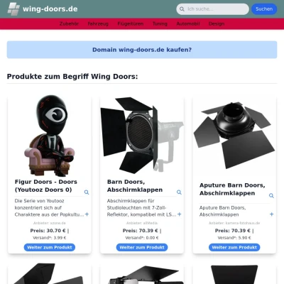 Screenshot wing-doors.de
