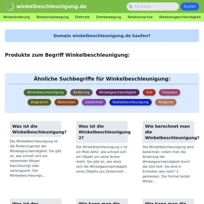 Screenshot winkelbeschleunigung.de