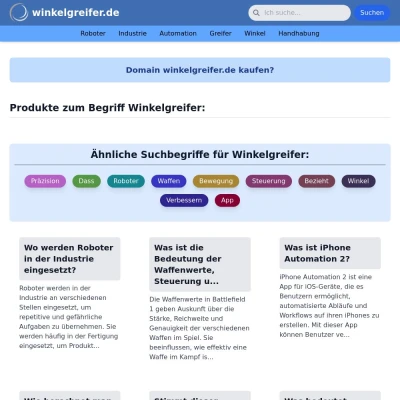 Screenshot winkelgreifer.de