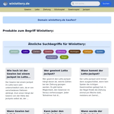 Screenshot winlottery.de