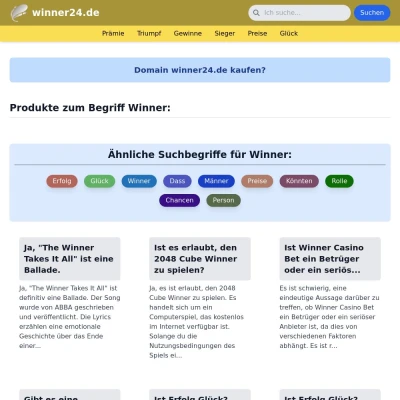 Screenshot winner24.de