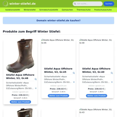 Screenshot winter-stiefel.de