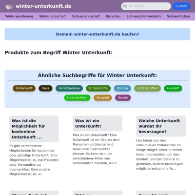 Screenshot winter-unterkunft.de