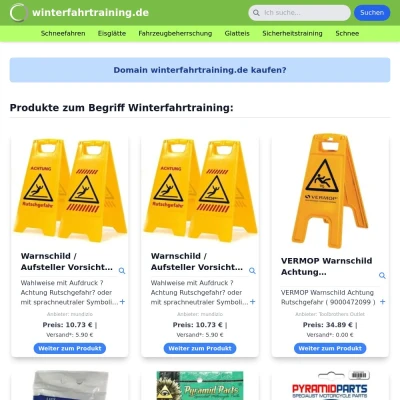 Screenshot winterfahrtraining.de
