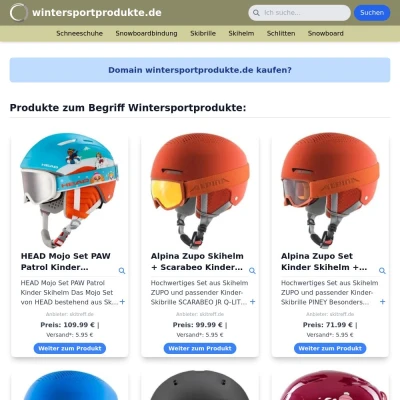 Screenshot wintersportprodukte.de