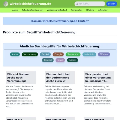 Screenshot wirbelschichtfeuerung.de