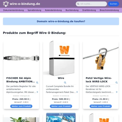 Screenshot wire-o-bindung.de